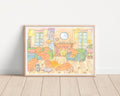 Capybara's Cozy Corner Art Print | Nursery Decor