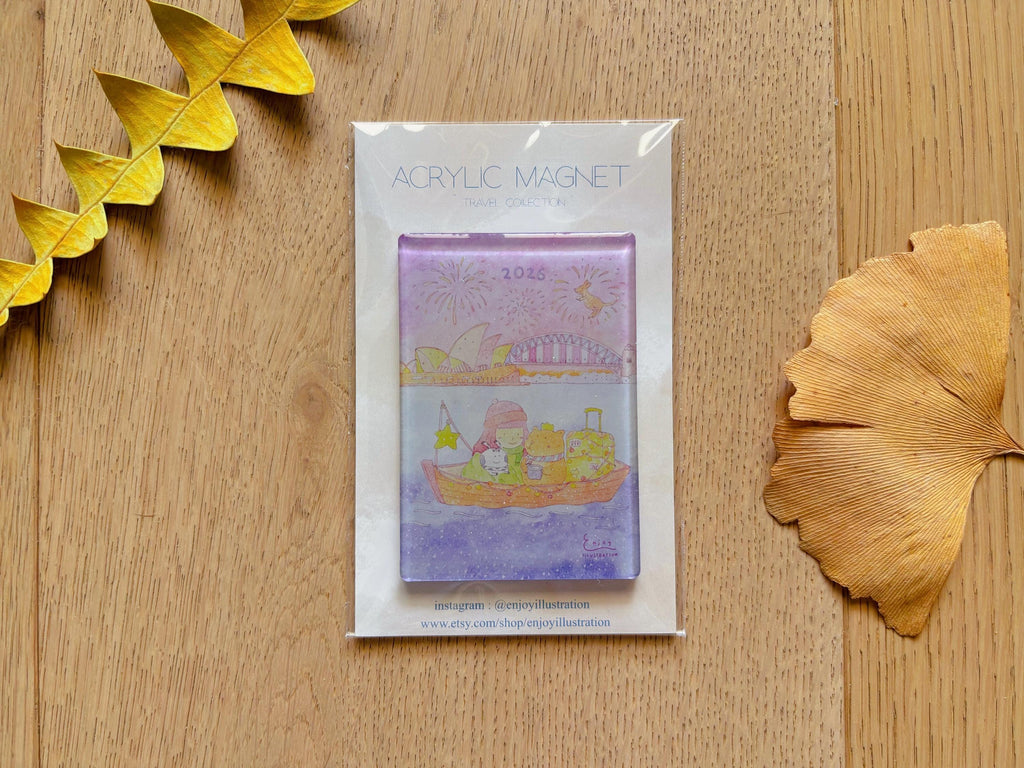 New Adventures Ahead Acrylic Magnet | Travel Souvenir