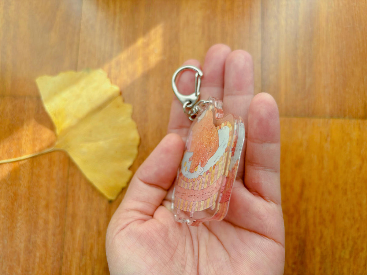 Capybara Bathing Acrylic Keychain | Bag Charm
