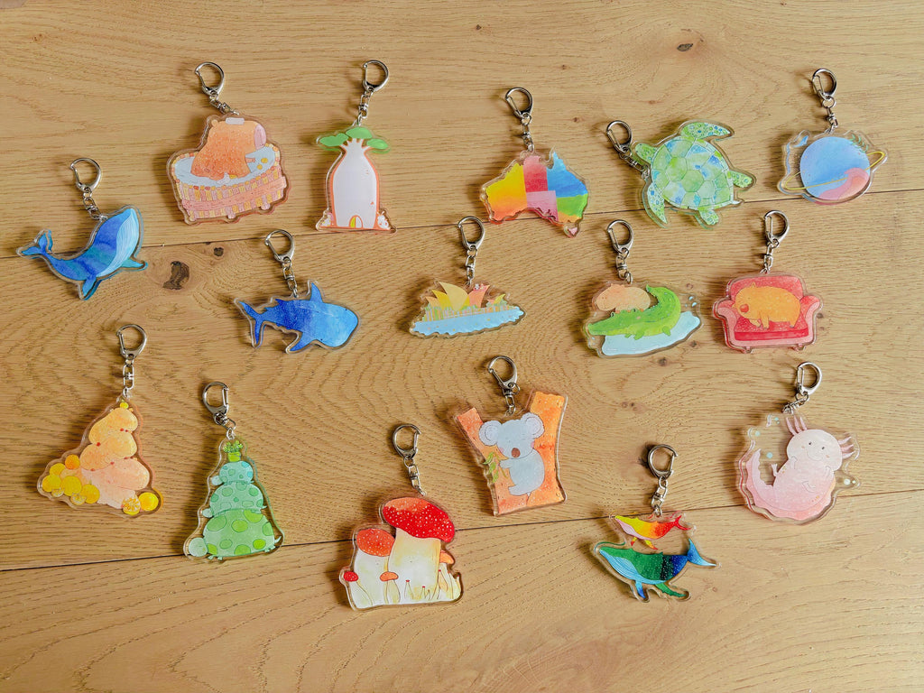 Galaxy  Couple Whale Acrylic Keychain | Bag Charm