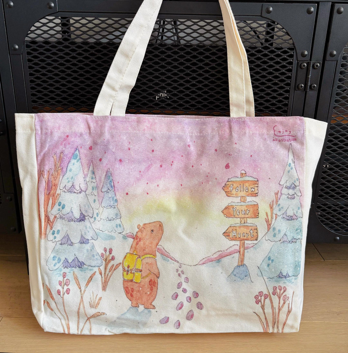 Capybara Follow Your Heart Canvas tote | Travel Bag