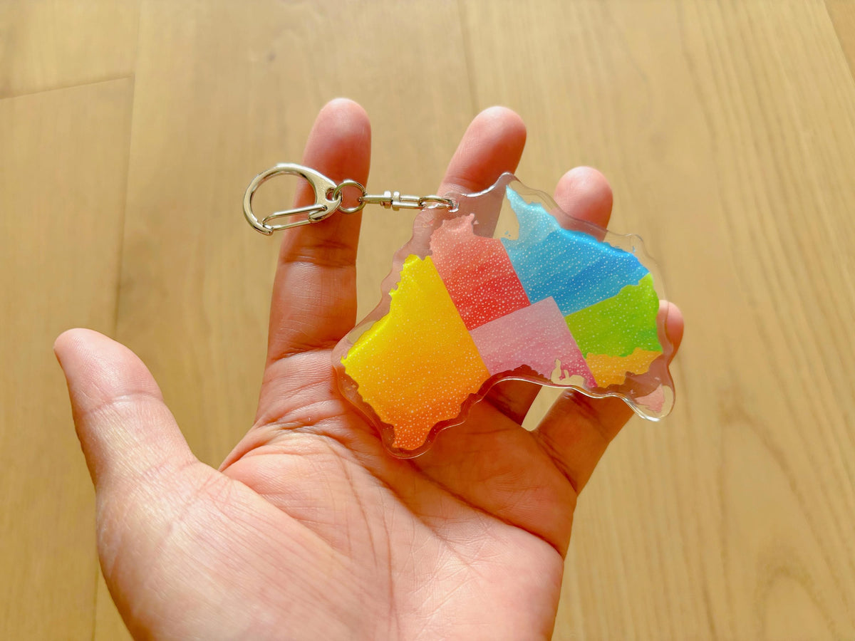 Australia Map Acrylic Keychain | Bag Charm