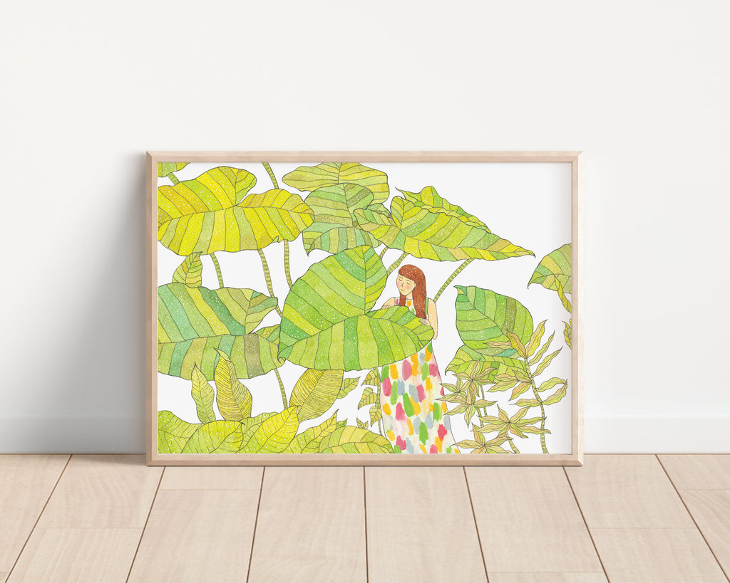 Green fairy Art Print | Nursery Decor