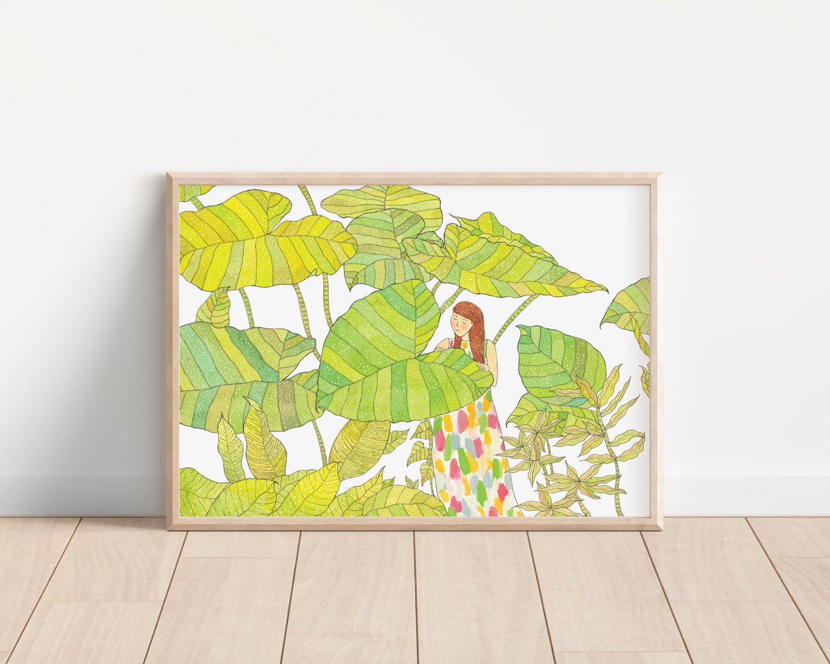 Green fairy Art Print | Nursery Decor