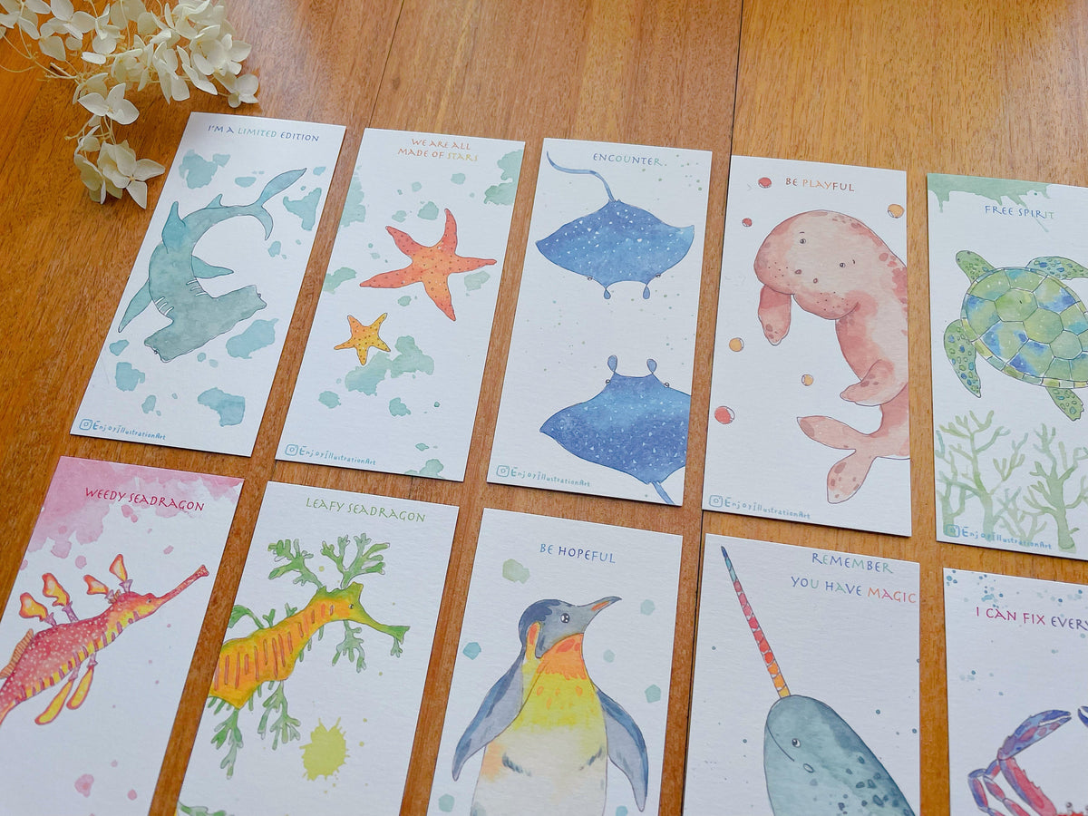 Marine life bookmarks collection | Travel Souvenir