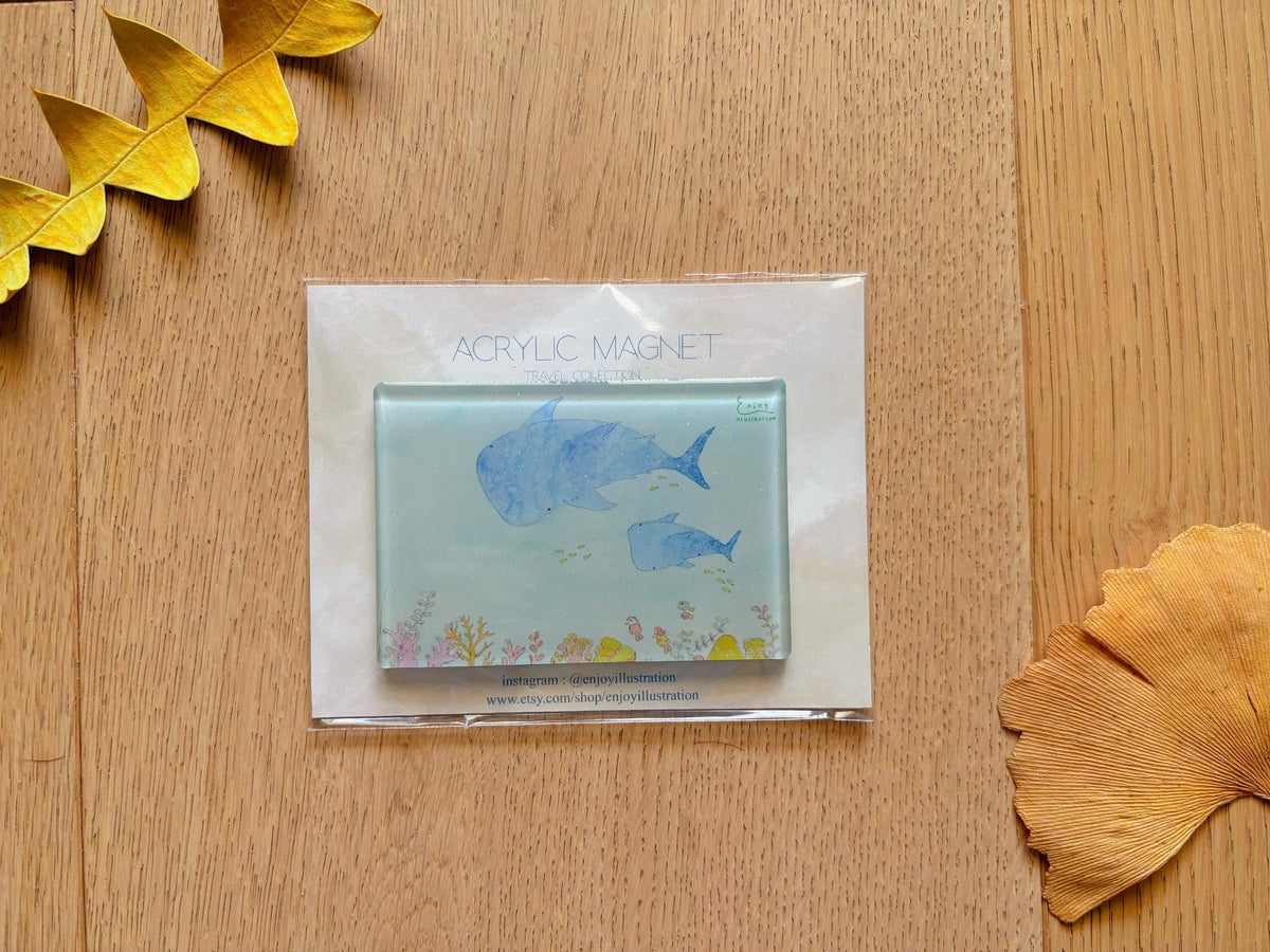 Ningaloo Whale Shark Acrylic Magnet | Travel Souvenir