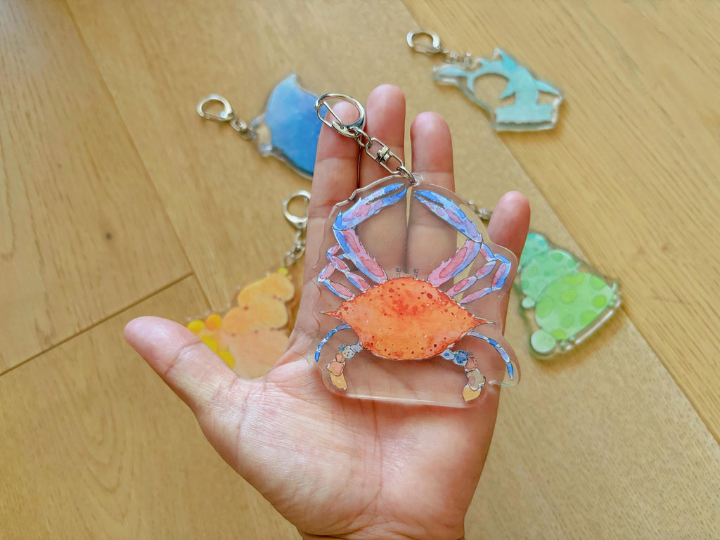 Blue Crab Acrylic Keychain | Bag Charm