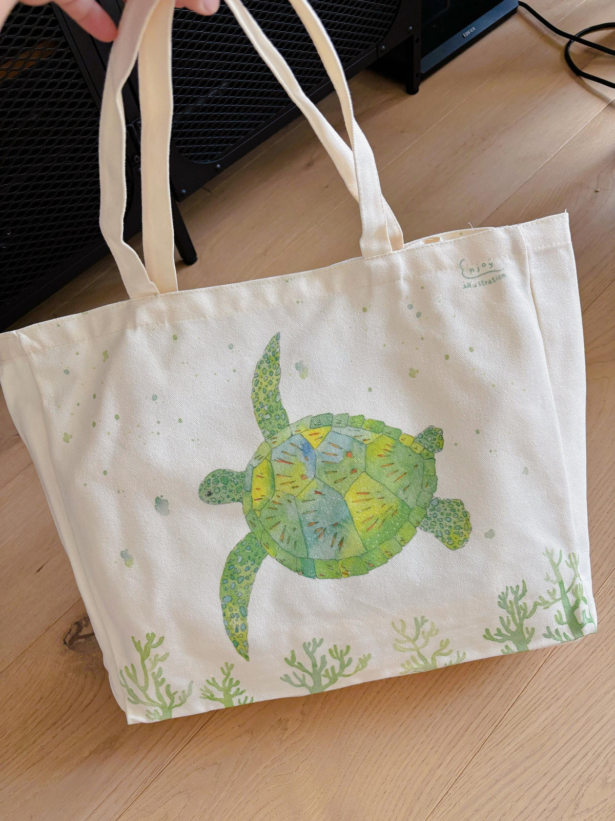 Green Sea Turtle  Canvas tote | Travel Bag