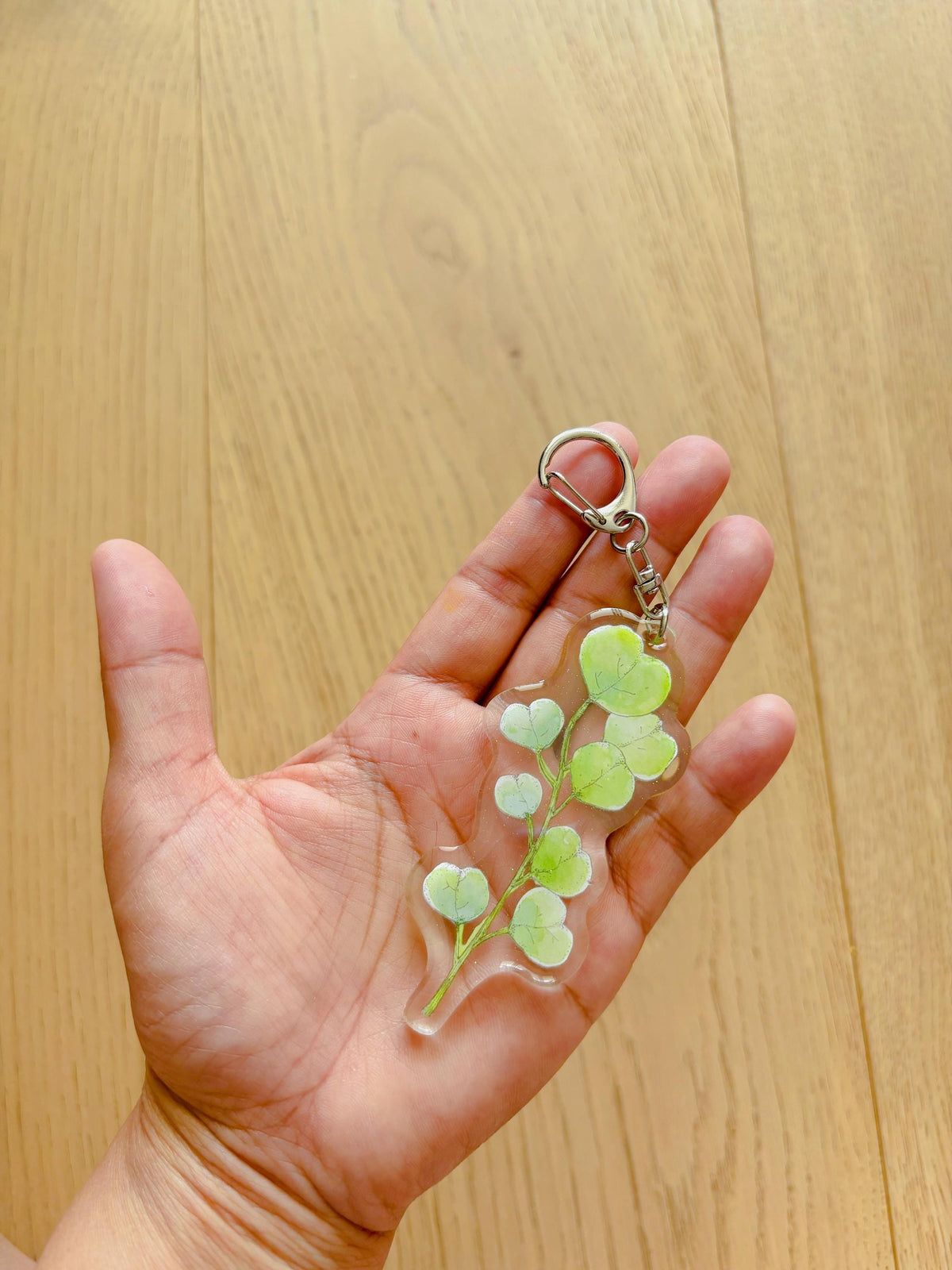 Silver Dollar Eucalyptus Acrylic Keychain | Bag Charm