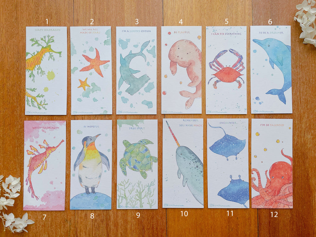 Marine life bookmarks collection | Travel Souvenir