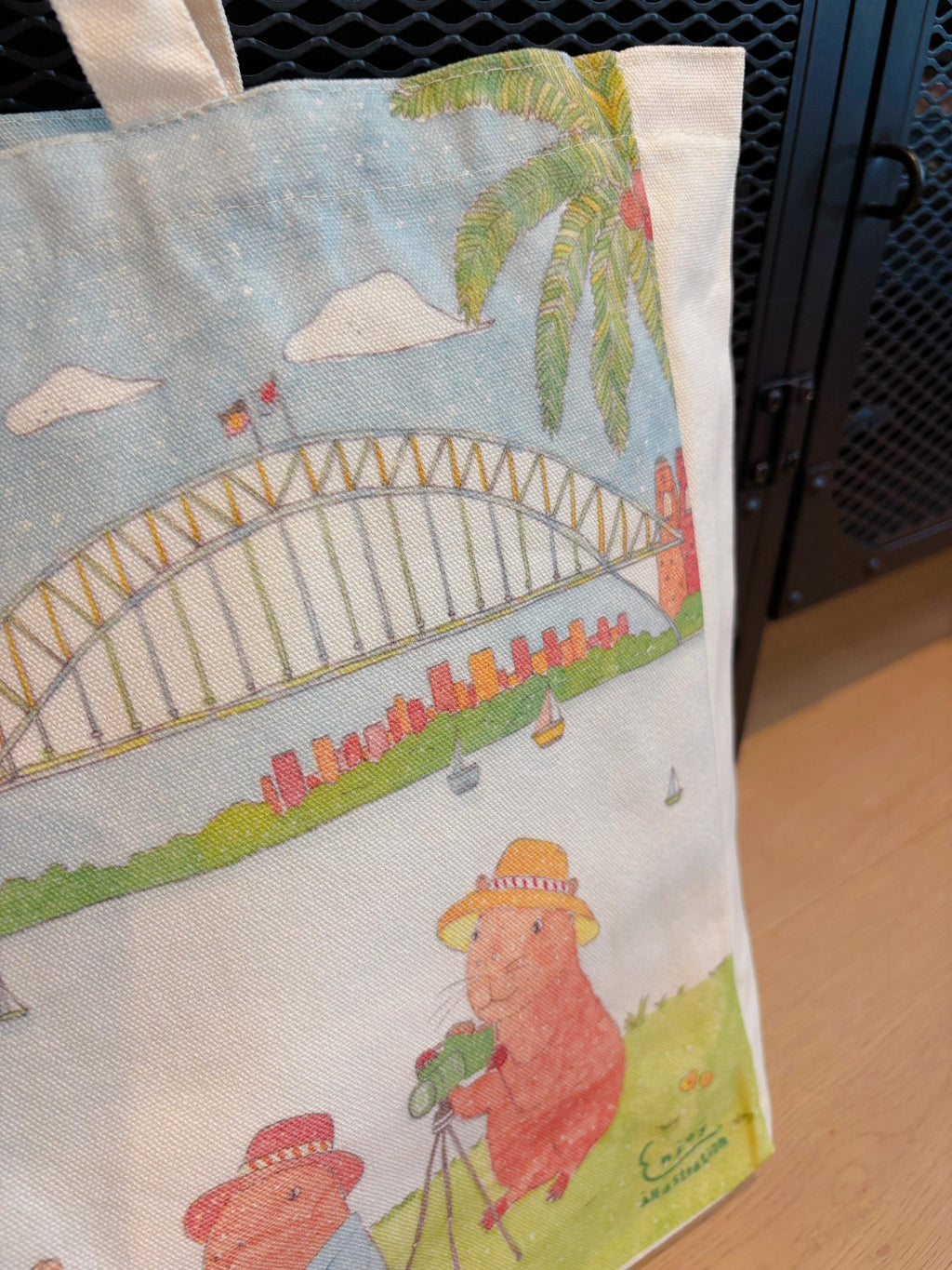 Capybara family Picnic in Sydney  Canvas tote | Travel Bag
