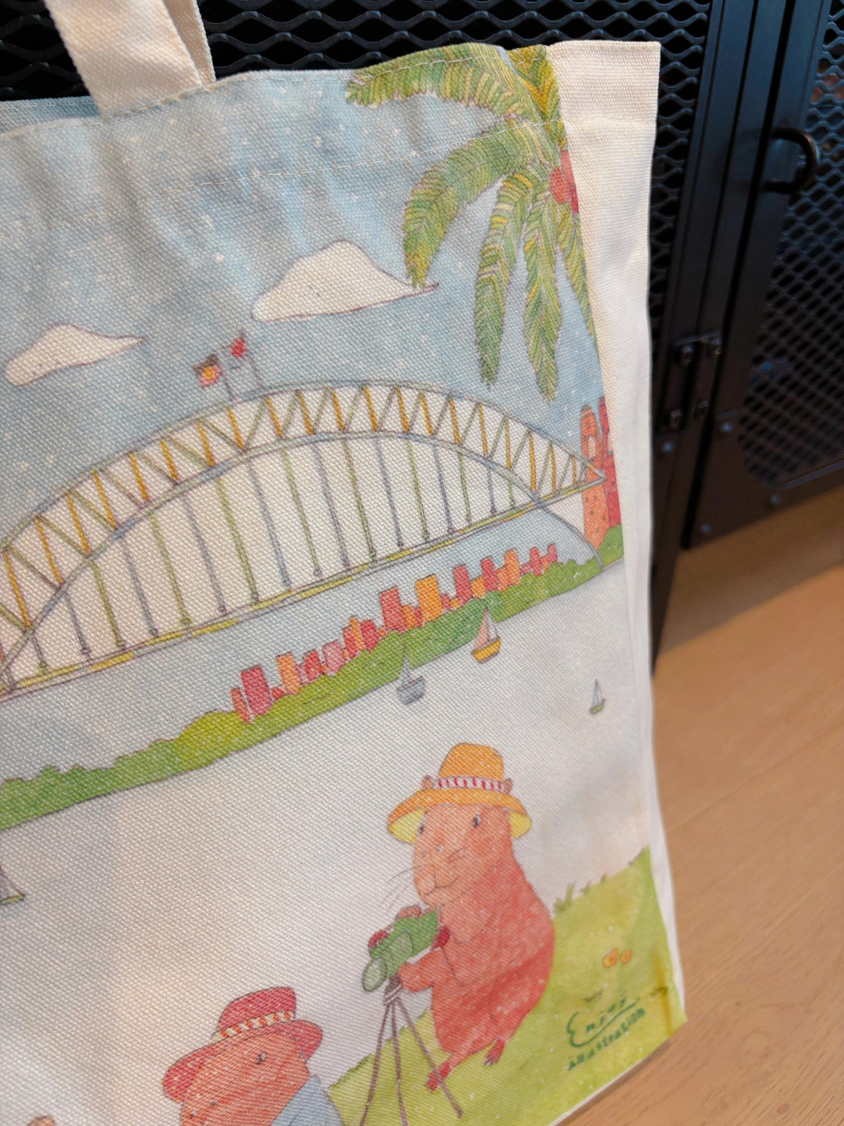 Capybara family Picnic in Sydney  Canvas tote | Travel Bag
