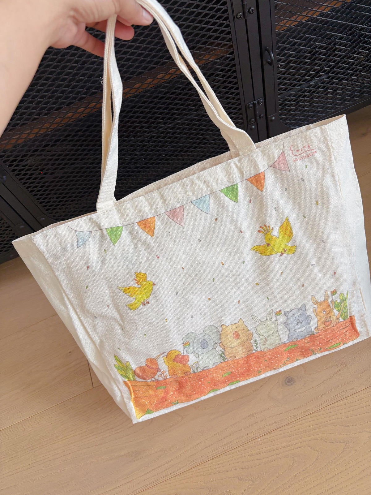 Australian Animal & Little New Friend Kiwi Bird Canvas tote | Travel Bag