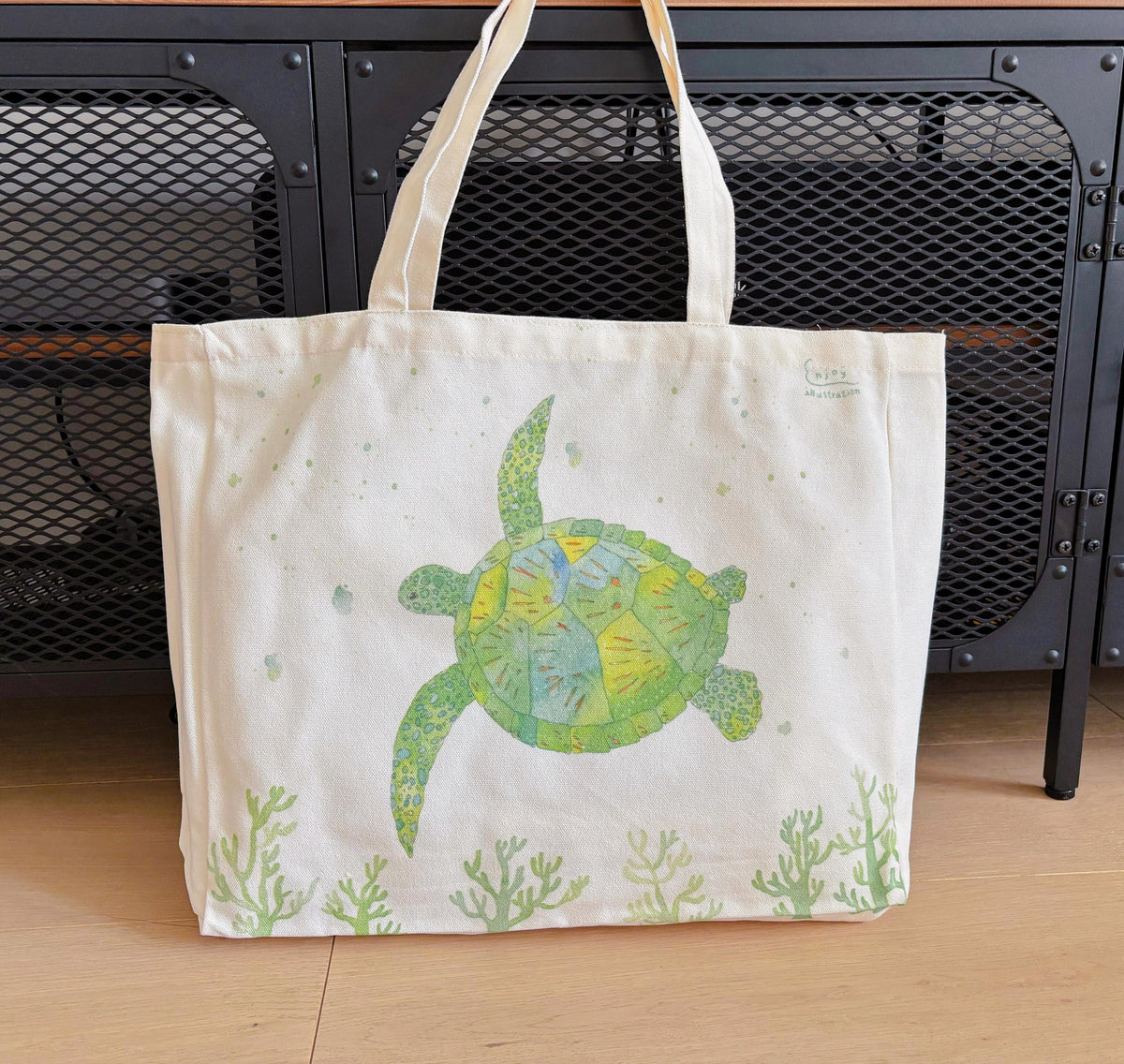 Green Sea Turtle  Canvas tote | Travel Bag