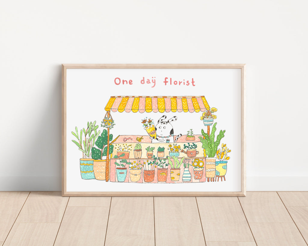 Foral shop Art Print | Nursery Decor