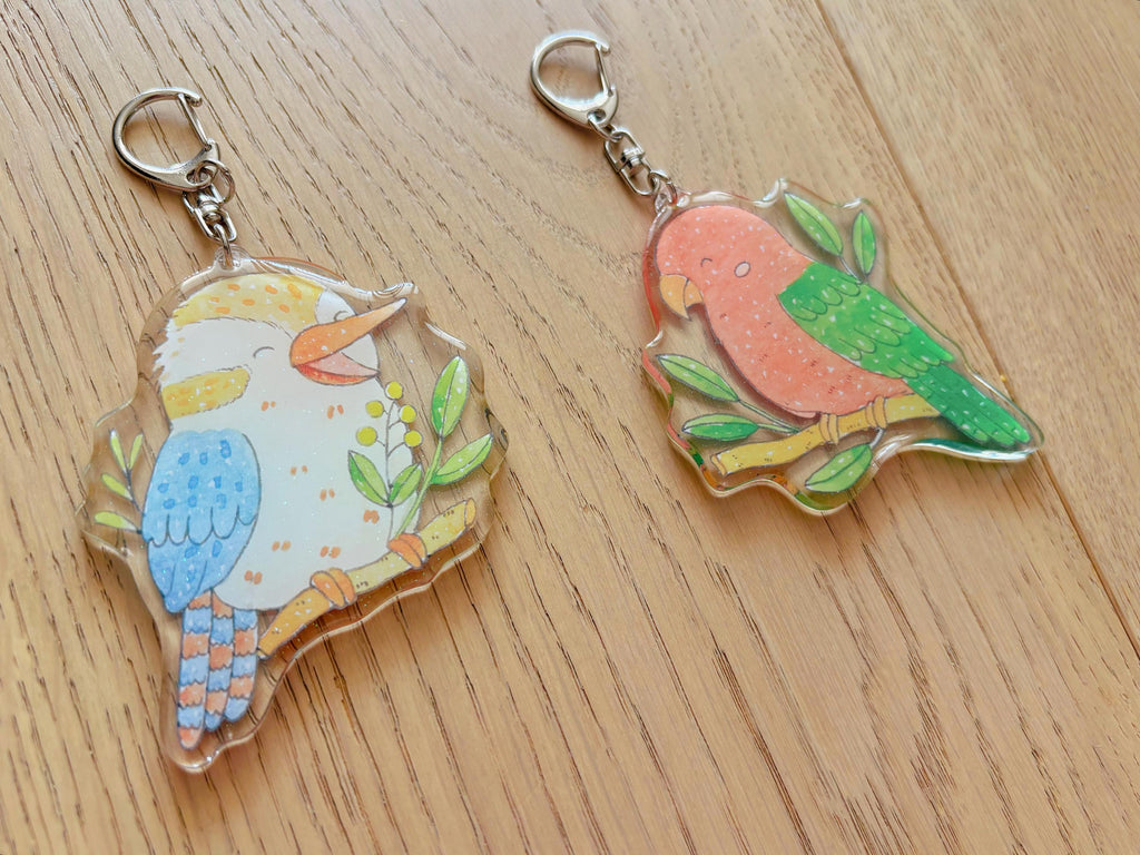 Australian King Parrot Acrylic Keychain | Bag Charm