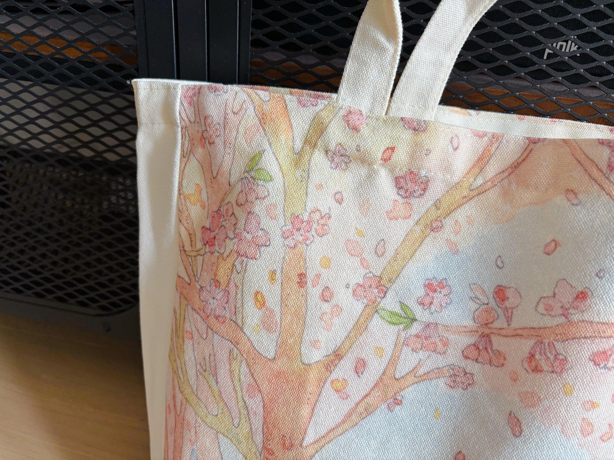 Capybara Cherry Blossom  Canvas tote | Travel Bag