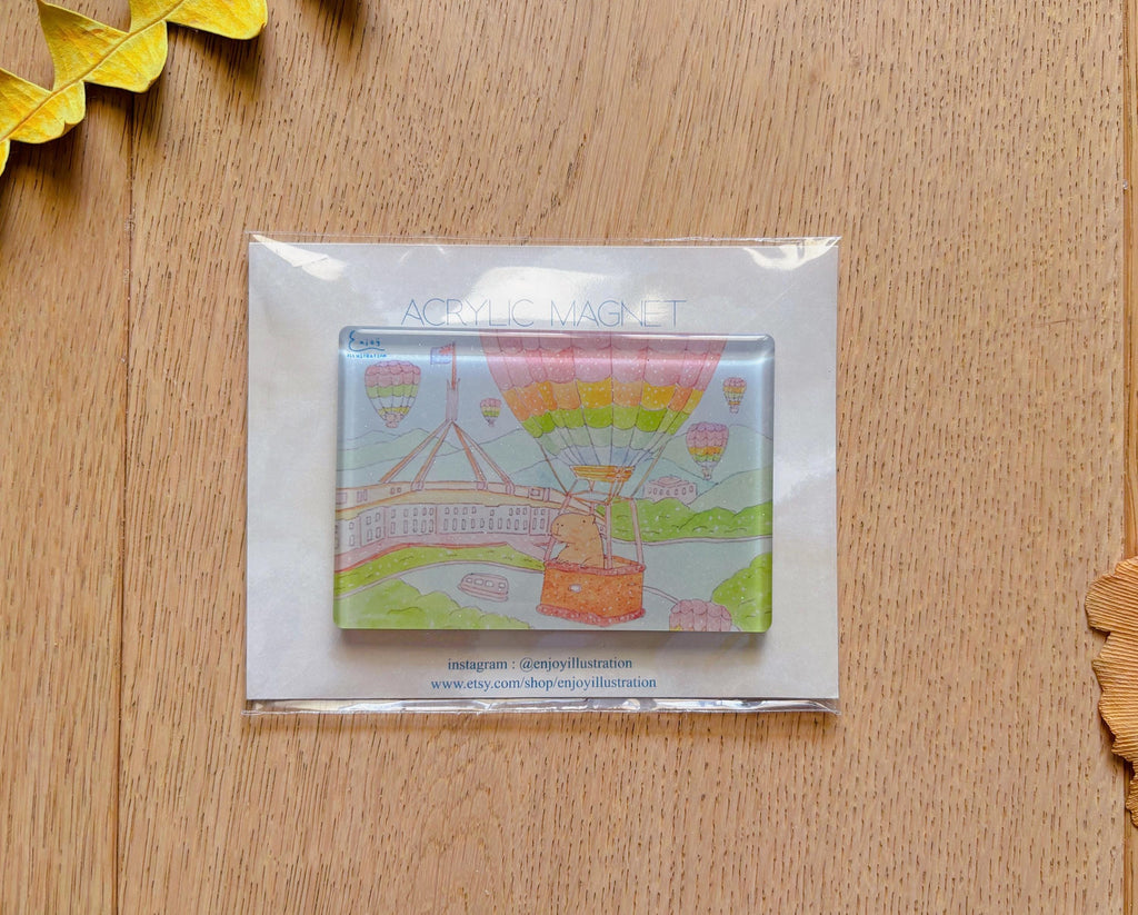 Canberra Hot Air Balloon Acrylic Magnet | Travel Souvenir