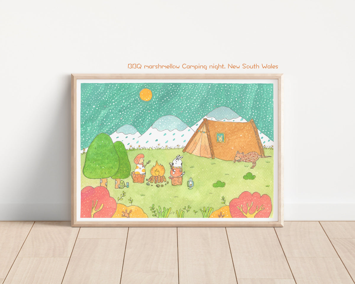 Camping Time Art Print | Nursery Decor