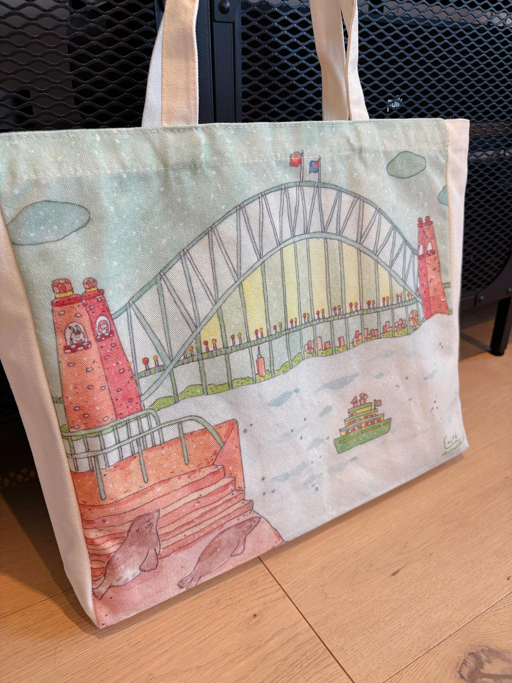 The Joyful Seals & Sydney Harbour Bridge Canvas tote | Travel Bag