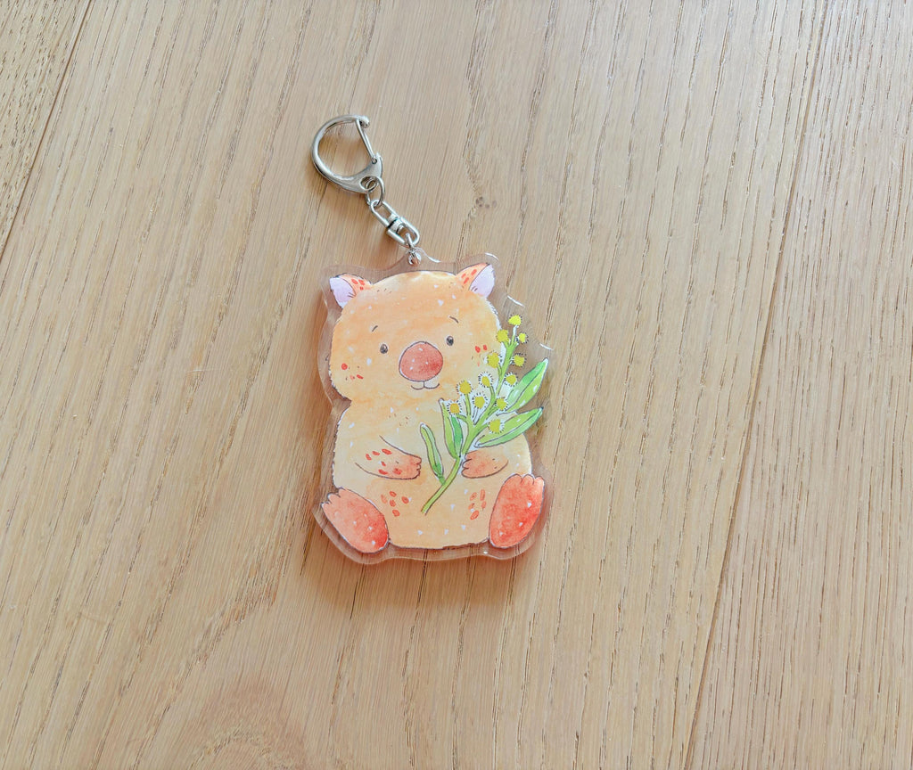 Little Joyful Wombat Acrylic Keychain | Bag Charm