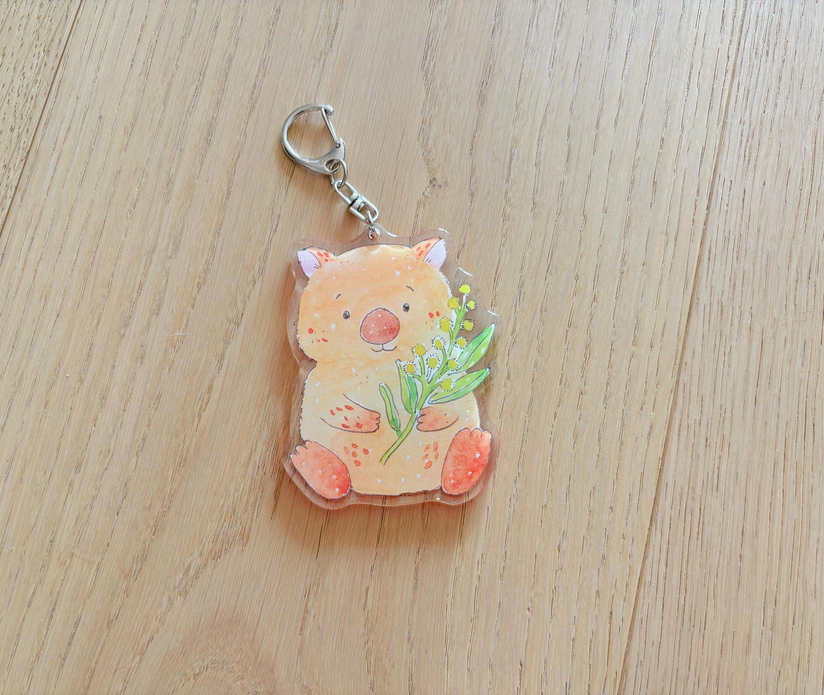Little Joyful Wombat Acrylic Keychain | Bag Charm