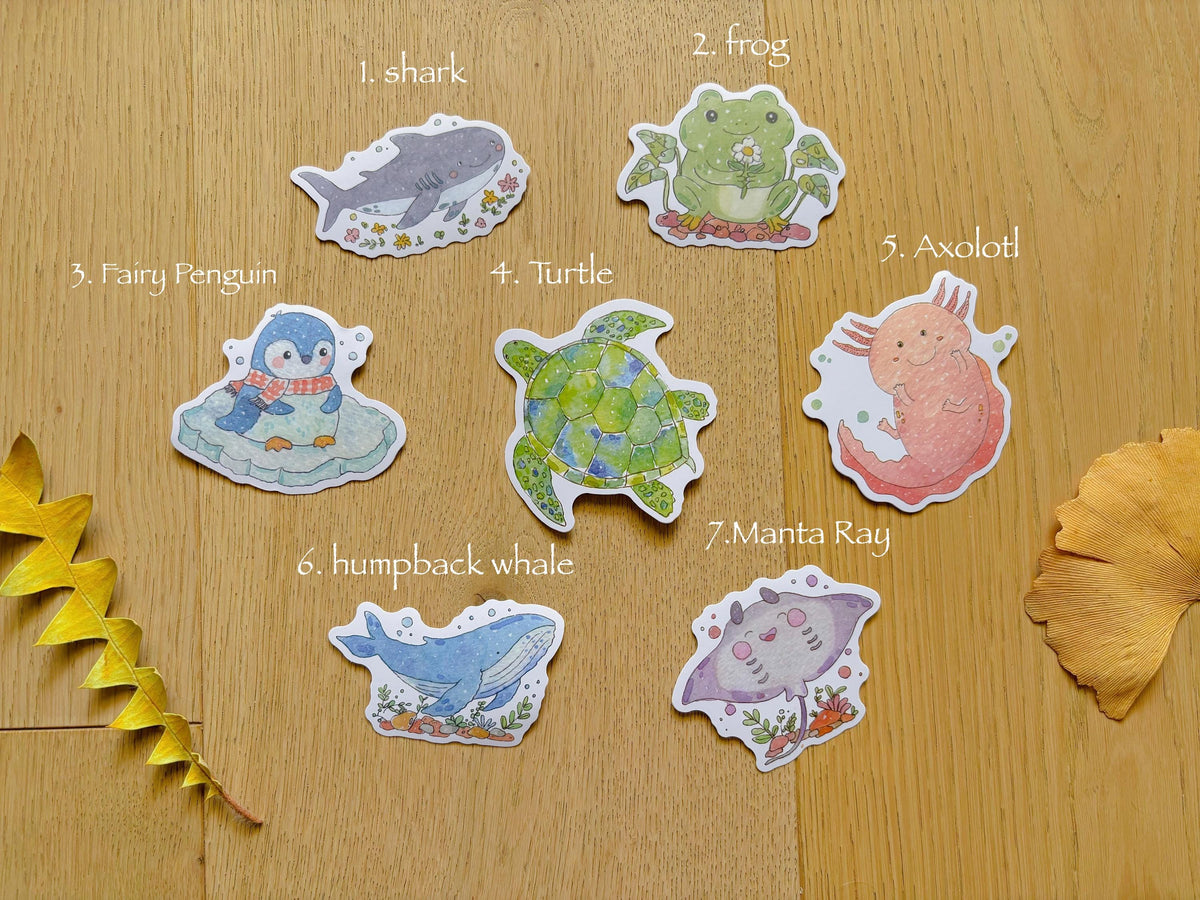 Watercolor Animal Stickers Australian Wildlife | Laptop Decals