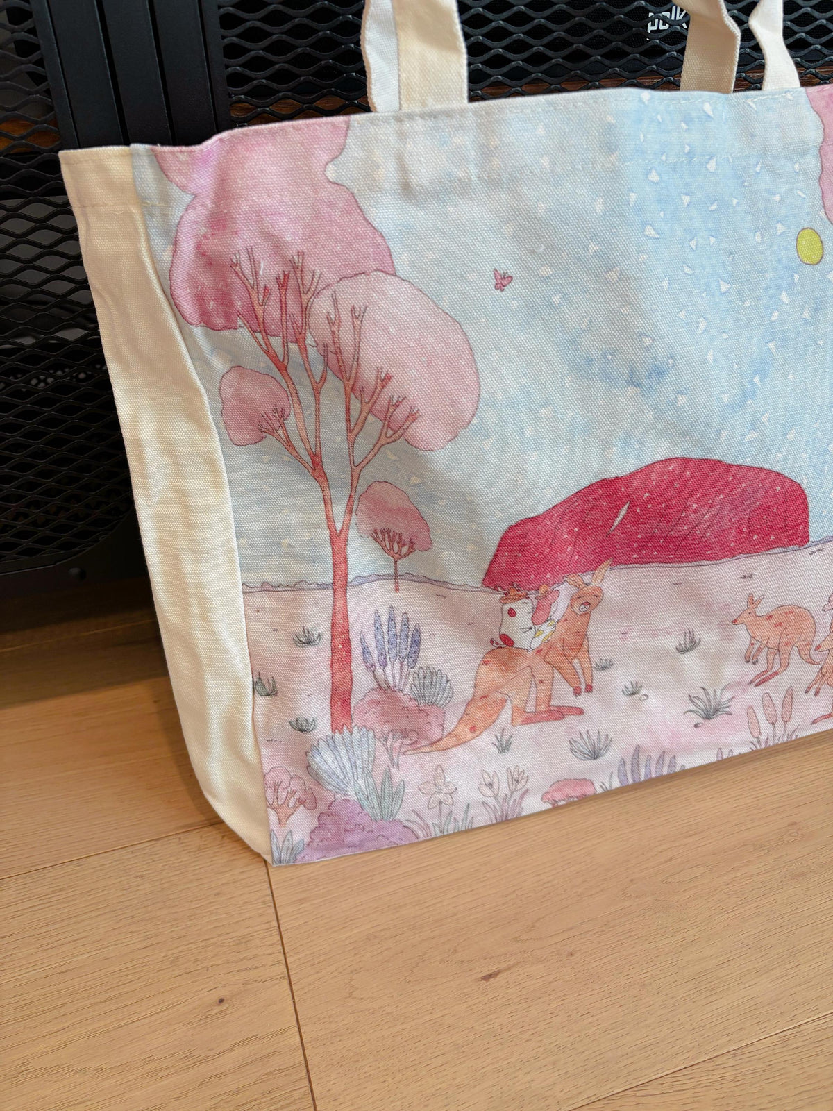 Uluru Kangaroo Journey Canvas tote | Travel Bag
