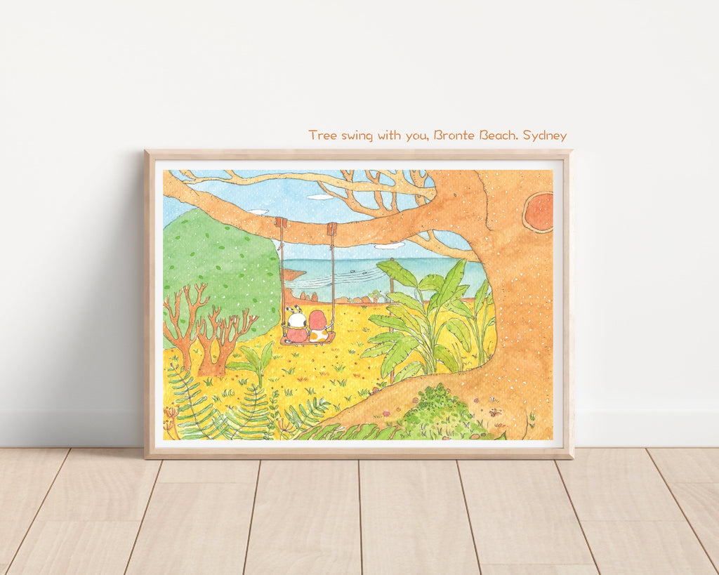 Tree Swing Art Print | Nursery Decor