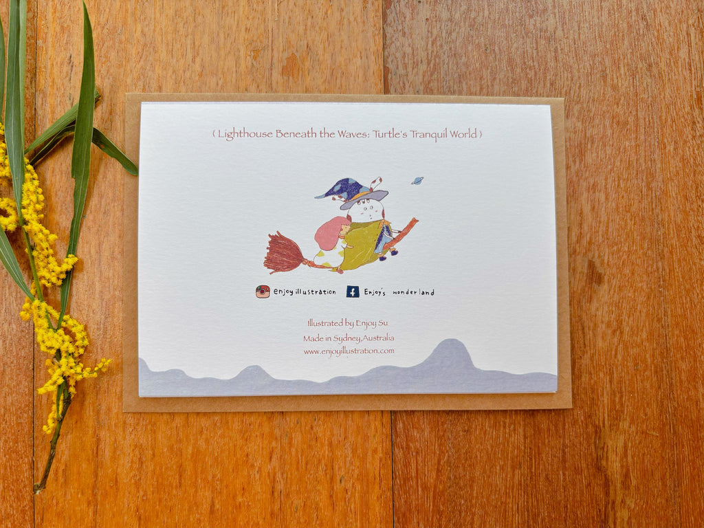 Turtle's Tranquil World Greeting Card | Art Cards