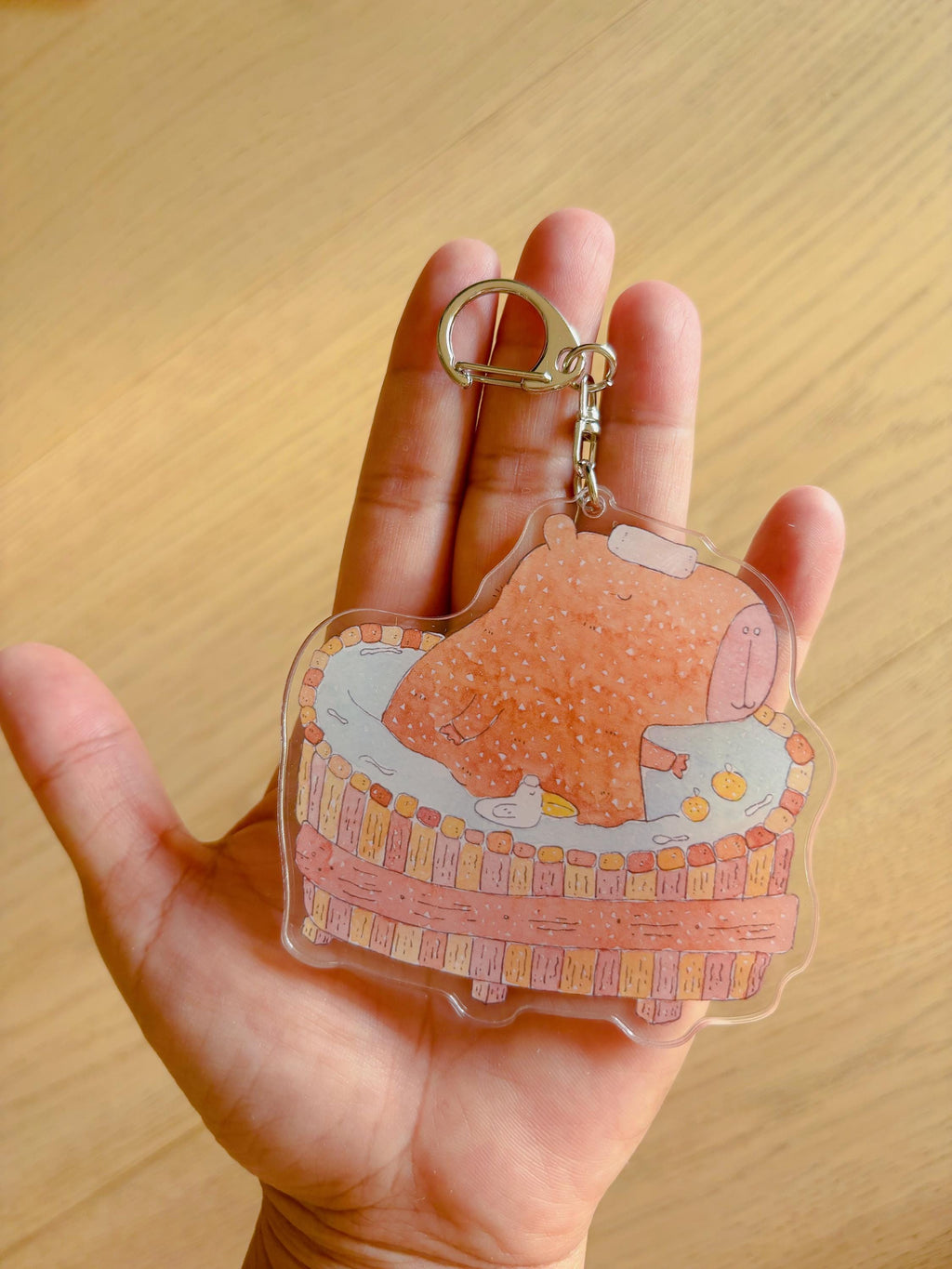 Capybara Bathing Acrylic Keychain | Bag Charm