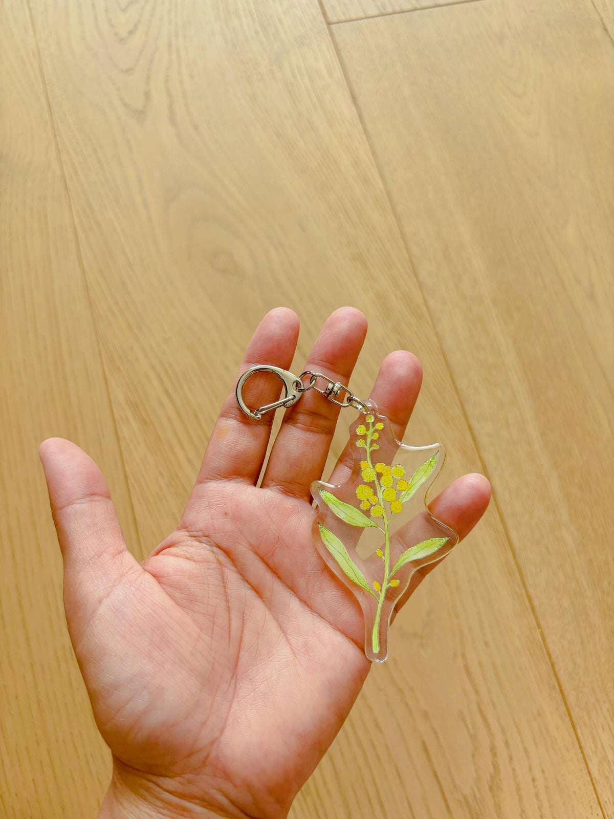 Golden Wattle Acrylic Keychain | Bag Charm