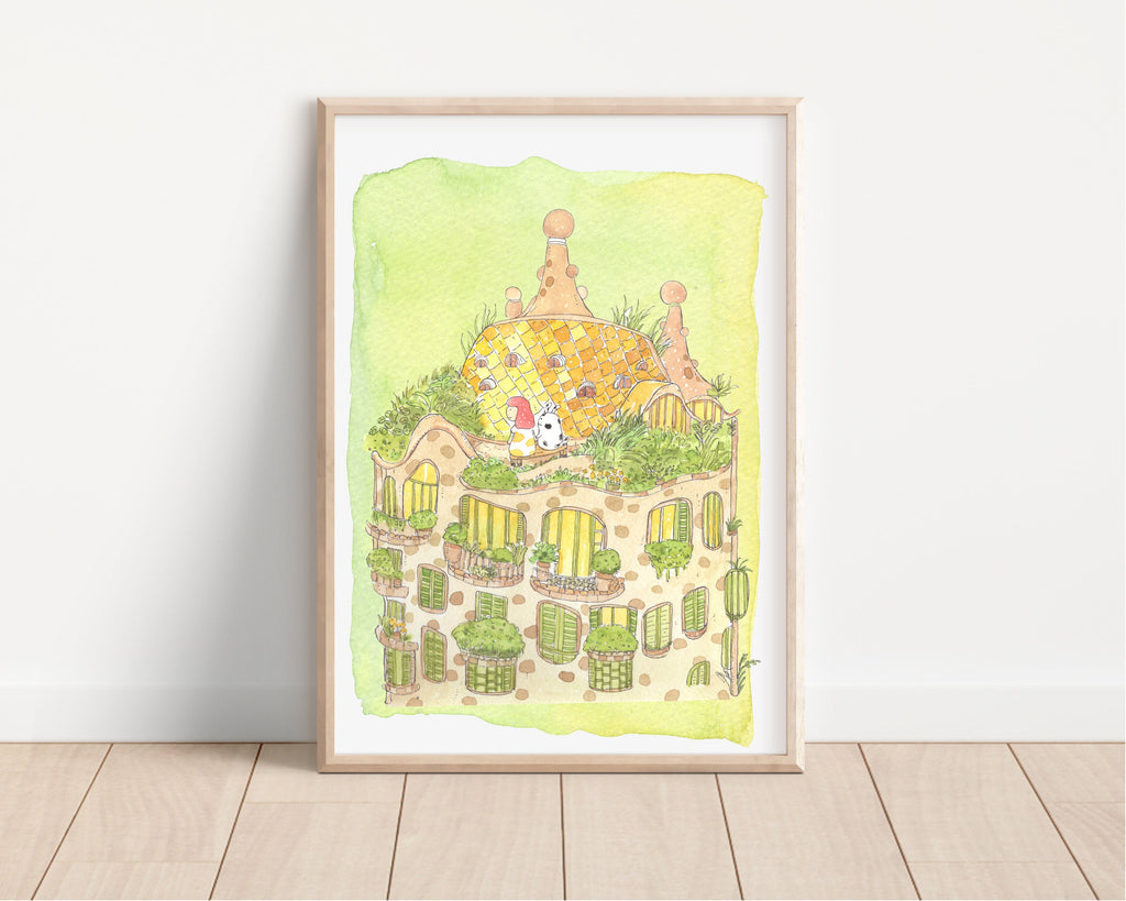 Resting on the Rooftop with you Art Print | Nursery Decor