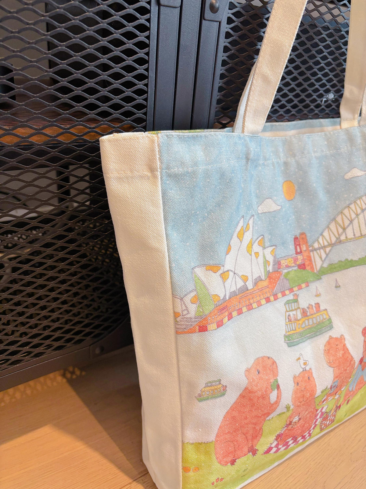 Capybara family Picnic in Sydney  Canvas tote | Travel Bag