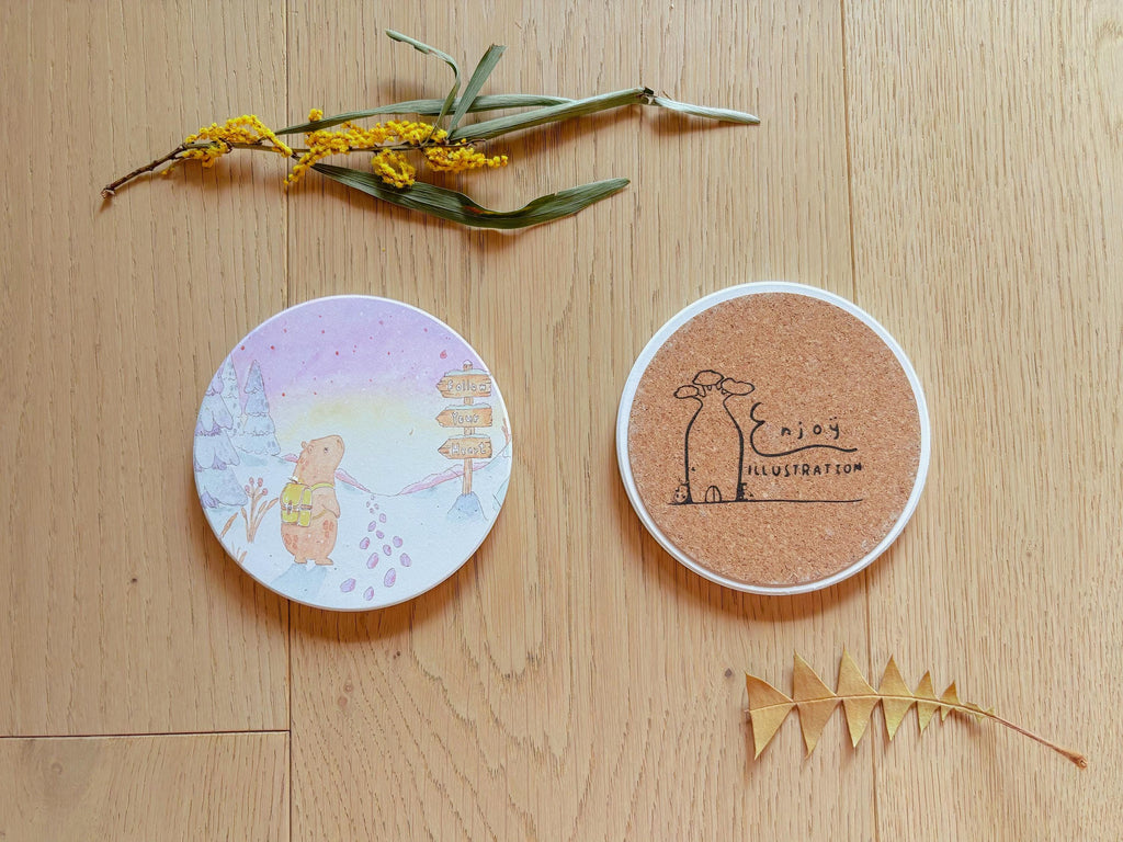 Follow Your Heart Capybara Travel Gift | Table Coaster