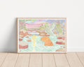 Capybara Winter Wonderland Art Print | Nursery Decor