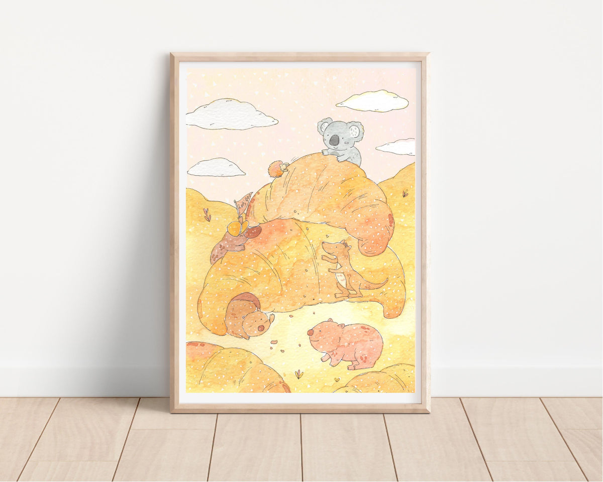 Croissant Mountain  Art Print | Nursery Decor