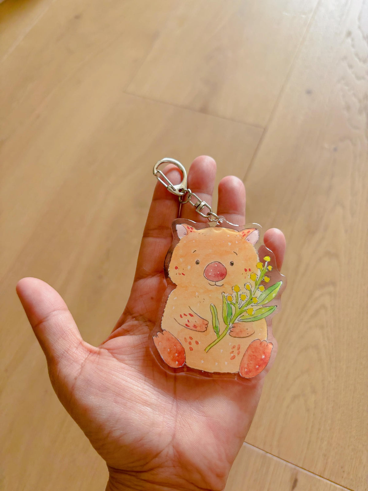 Little Joyful Wombat Acrylic Keychain | Bag Charm
