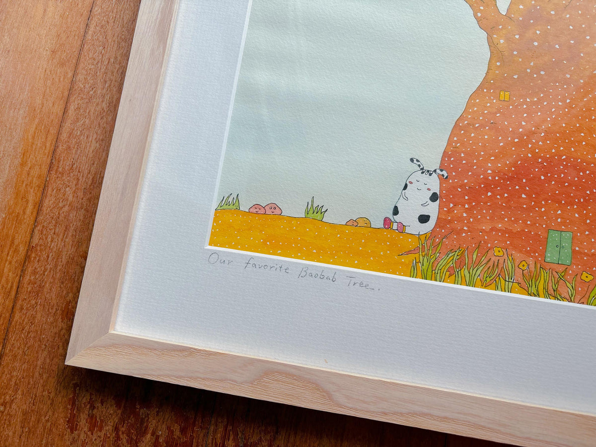 Original Painting /Our favorite Baobab Tree/ Australia Landscape/Tree of life/Art Print/watercolor/ illustration/ wall art