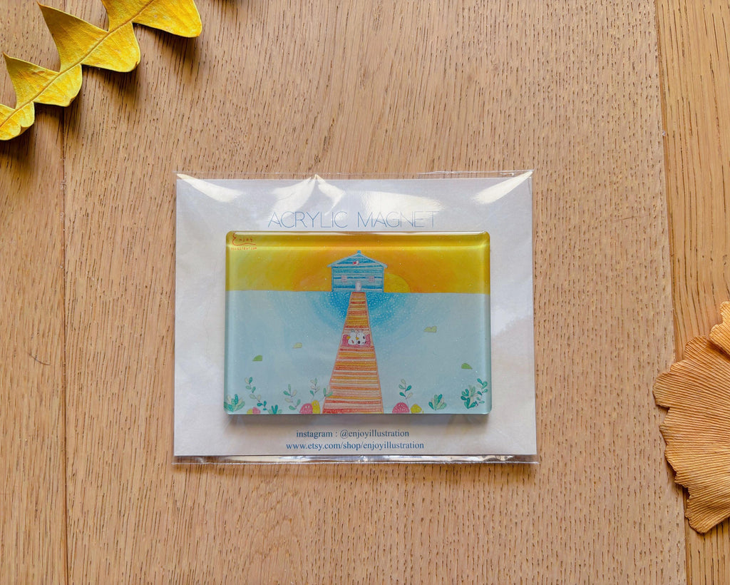Perth Blue Boat House Acrylic Magnet | Travel Souvenir