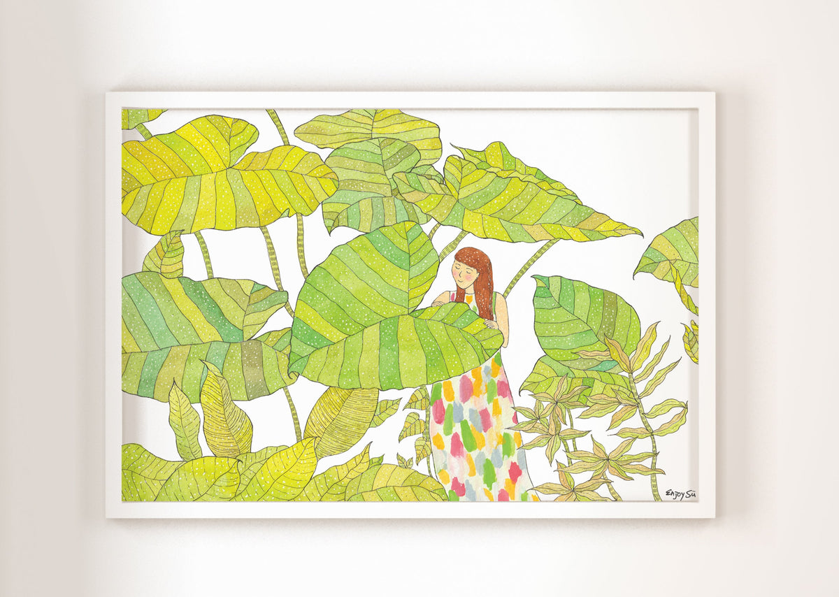 Green fairy Art Print | Nursery Decor