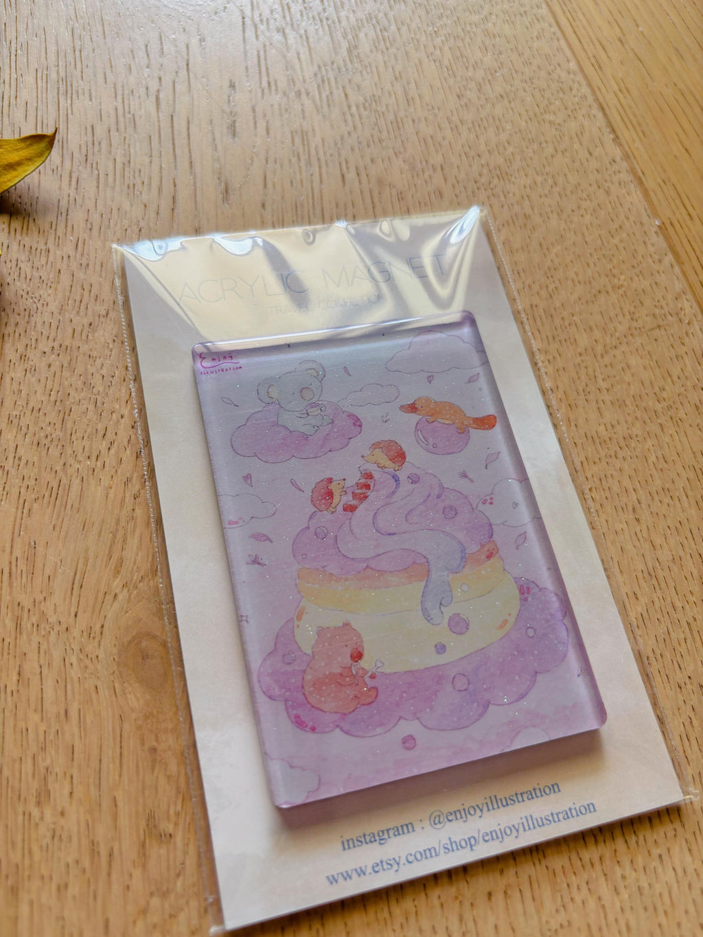 Taro Dream Cake Acrylic Magnet | Travel Souvenir