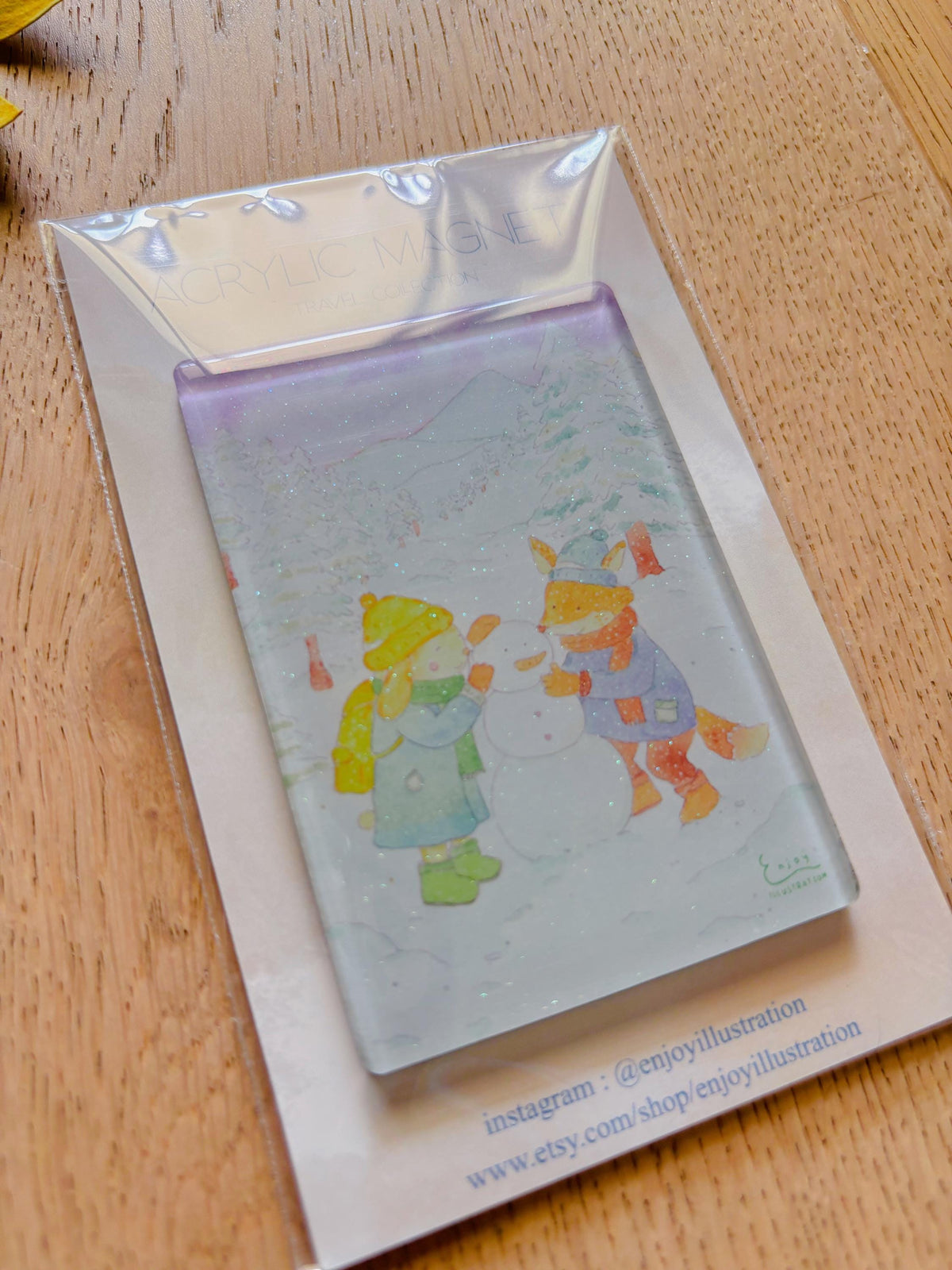 Build a Snowman Acrylic Magnet | Travel Souvenir