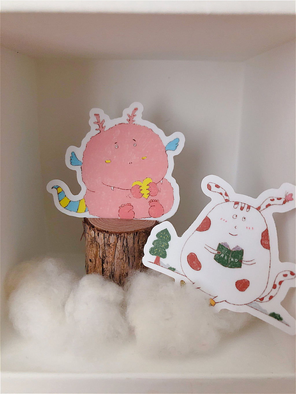 Pink Dragon Stickers/ heart/ love heart/ sticker/ stickers/ stationary/ decoration / cute/illustration