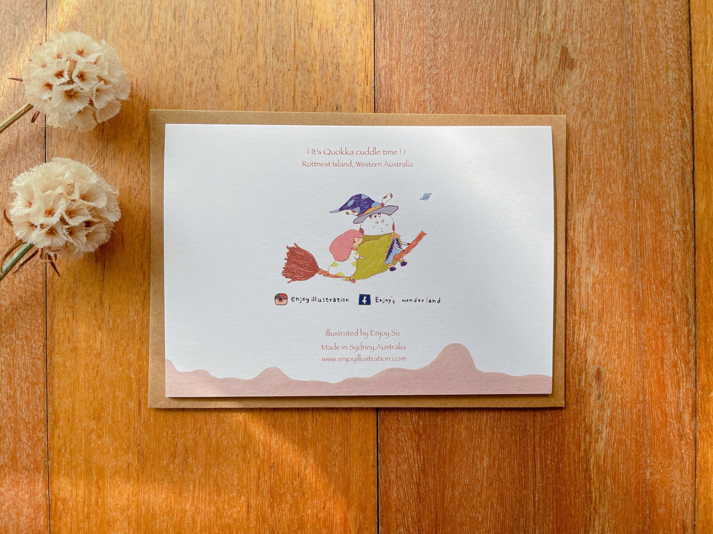 Cuddle with Quokka Greeting Card | Art Cards