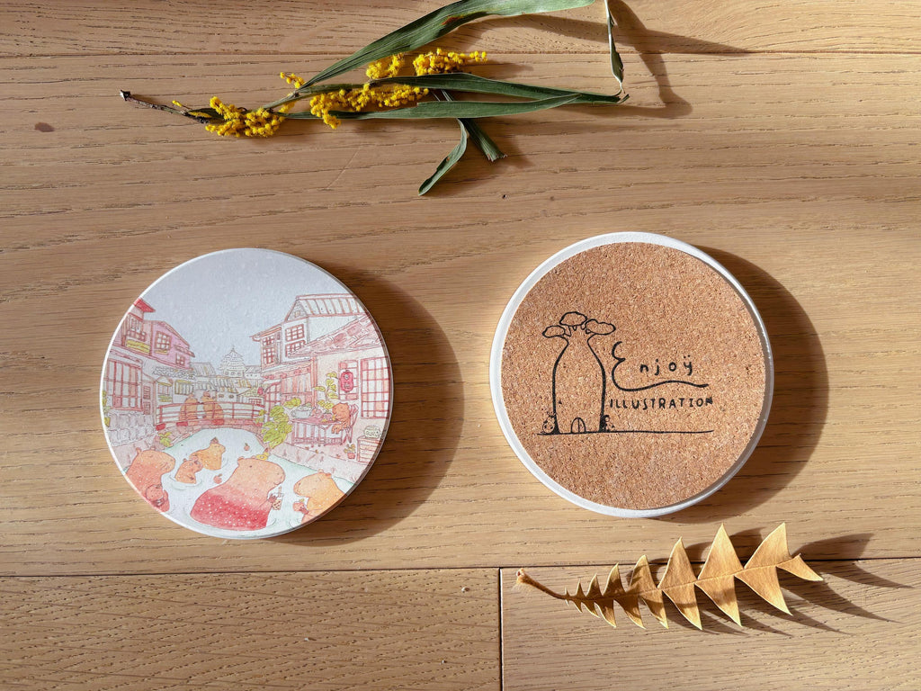 Capybara in the Orange River Travel Gift | Table Coaster