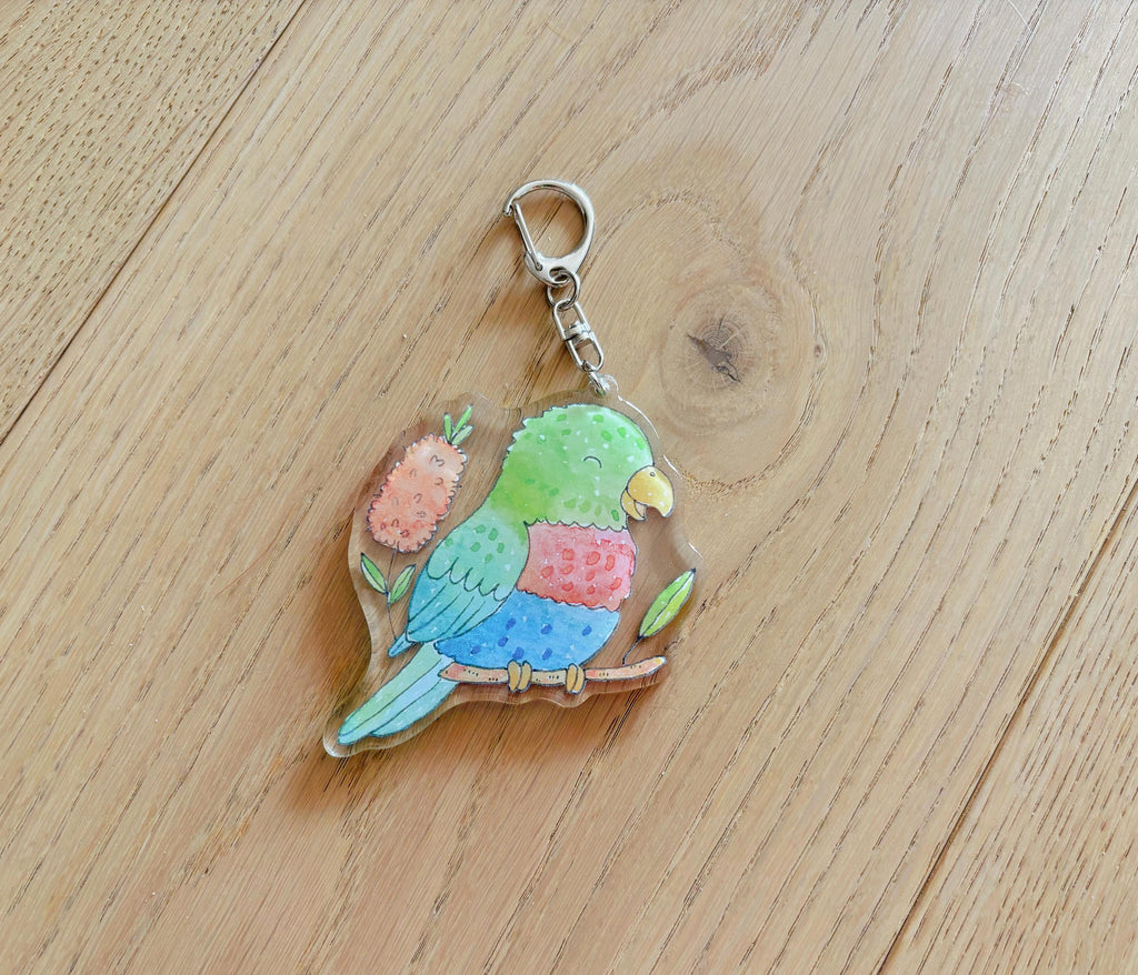 Rainbow Lorikeet Acrylic Keychain | Bag Charm