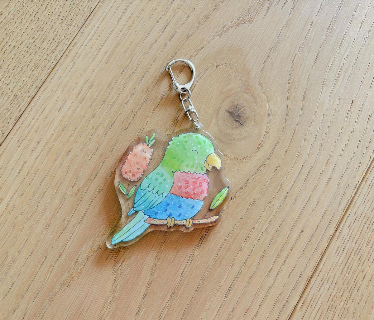 Rainbow Lorikeet Acrylic Keychain | Bag Charm