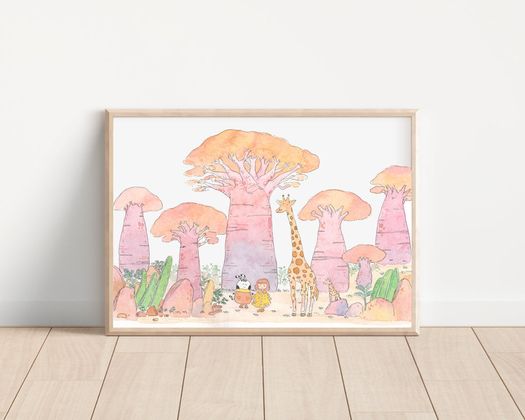 The Avenue of Baobab Trees Art Print | Nursery Decor