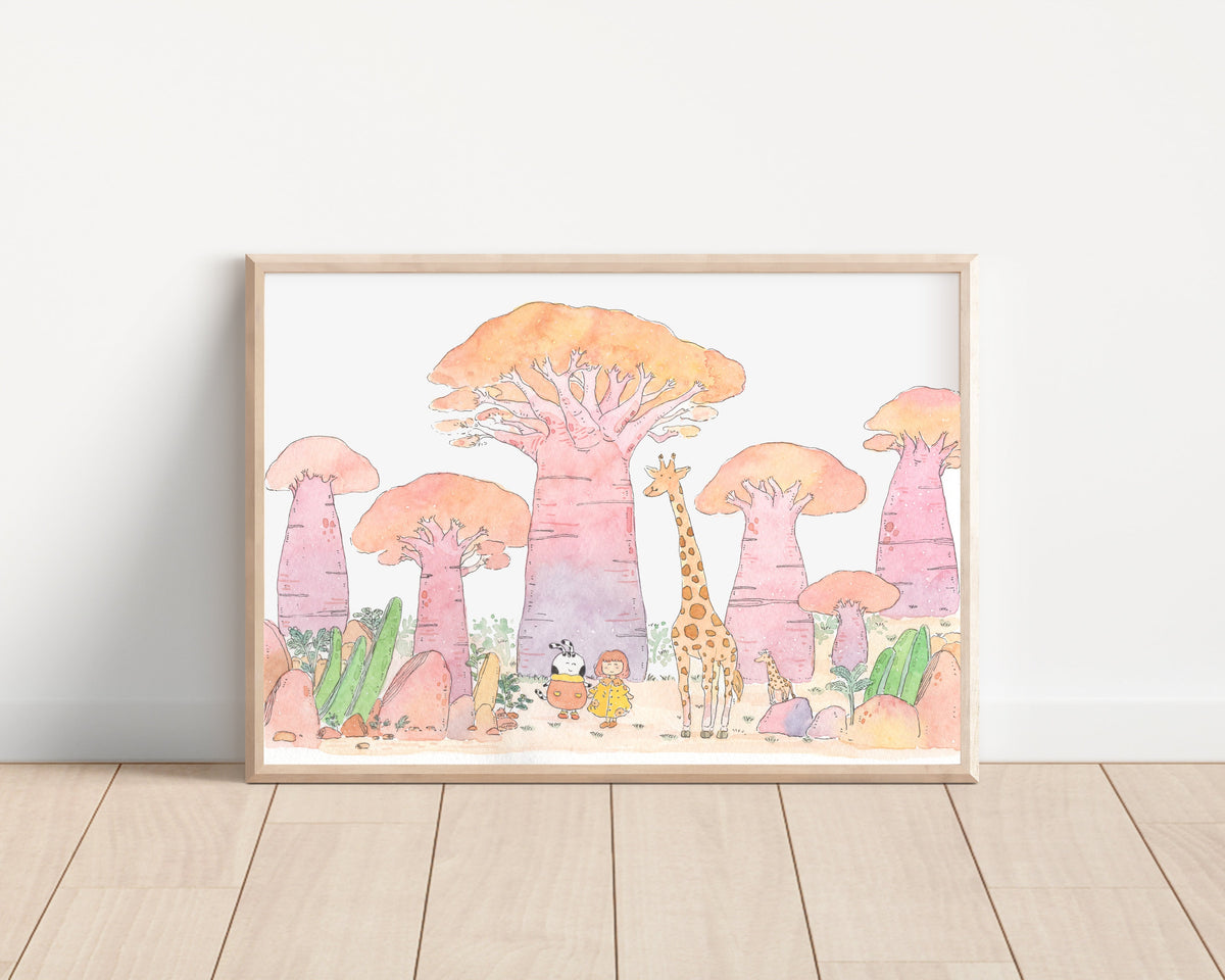 The Avenue of Baobab Trees Art Print | Nursery Decor